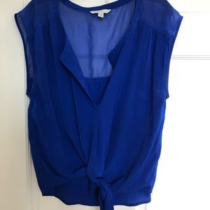 American Eagle Royal Blue twist tie top